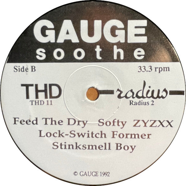 Gauge – Soothe - LP - 1993 - THD Records – THD 11, Radius Records – Radius 2 - Vinilo Muy Buen Estado / Portada Muy Buen Estado (VG+/VG+) - DISPONIBILIDAD INMEDIATA / IMMEDIATE AVAILABILITY.