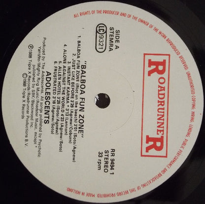 Adolescents – Balboa Fun Zone - LP - 1988 - Roadrunner Records – RR 9494 1, Triple X Records – Vinyl Very Good Plus (VG+) / Cover Very Good Plus (VG+)
