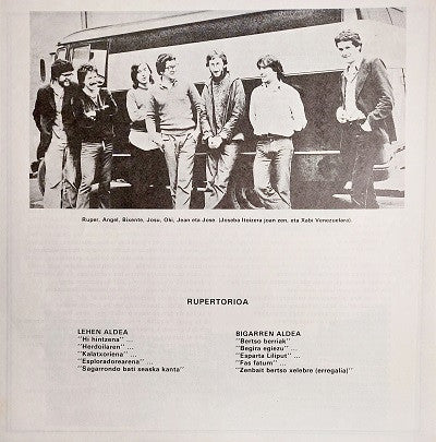 Ruper Ordorika – Hautsi Da Anphora - LP - Insert/Booklet with Lyrics - 1980 - Xoxoa ‎– X-11133 - Very Good Condition (VG+ / VG+)