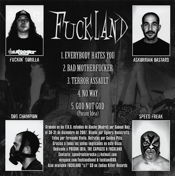 Fuckland / The Capaces - Kings Of Rockin'Rocka / Banned In Catalunya (7", EP, Clear Red)