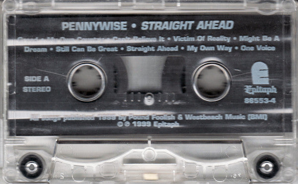 Pennywise – Straight Ahead - Cassette - 1999 - Epitaph – 86553-4 - NUEVO / PRECINTADO - NEW / SEALED.